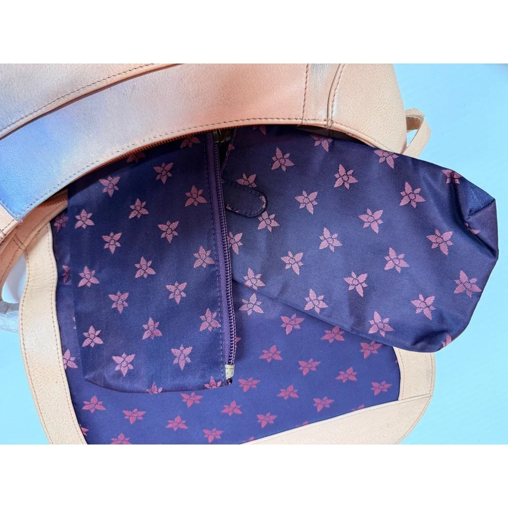Anuschka Hand-Painted Leather FLAP PURSE SADDLE BAG JAPANESE GARDEN W/ POUCHES